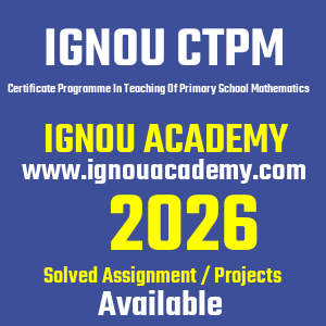 IGNOU CTPM SOLVED ASSIGNMENT 2026